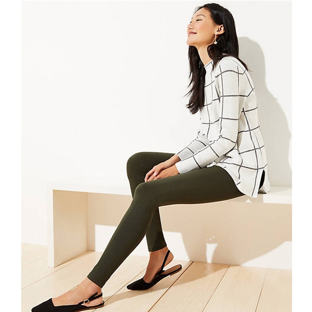 Loft Ponte Leggings Large Petite - Green